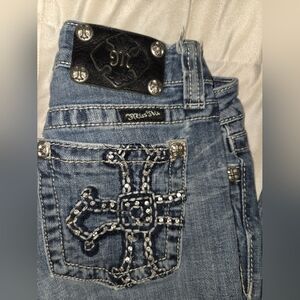 Miss Me Women's Blue Jeans with Embellished Design